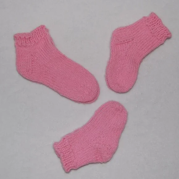 NEW Handmade Girls Pink Ankle Socks - Picture 7 of 7